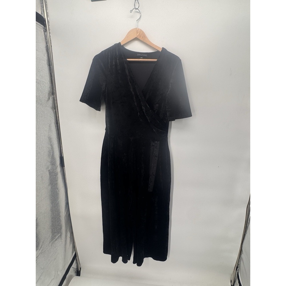 Women's Jumper Velvet Black Wide Leg Whismygoth Size M Night Out Witchy Goth Wes